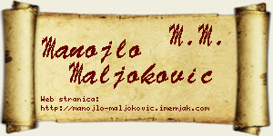 Manojlo Maljoković vizit kartica